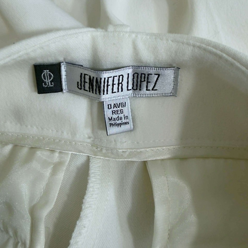 Jennifer Lopez Women's Cream Wide Leg Dress Pants High Rise Stretch Size 0 - Picture 4 of 5